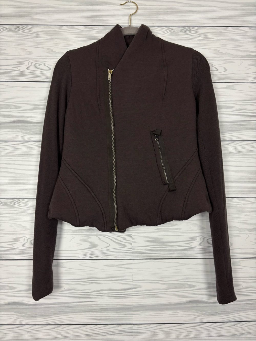 Rick Owens Lilies angora blend brown zippered jacket size 6 - Picture 2 of 16